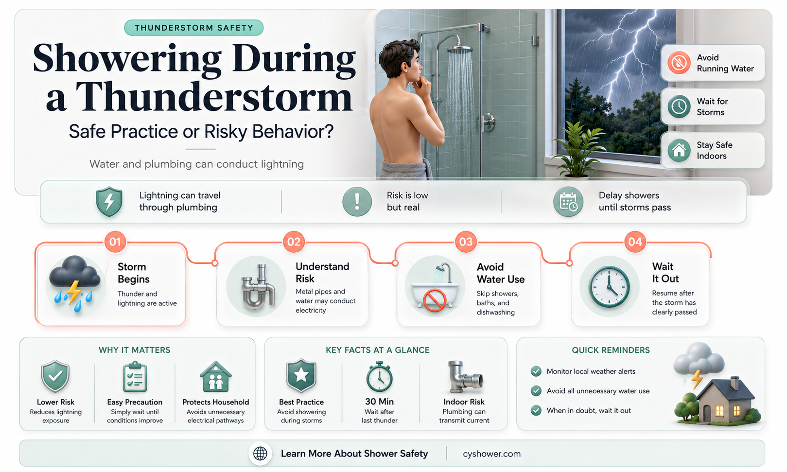can i shower during a thinder storm