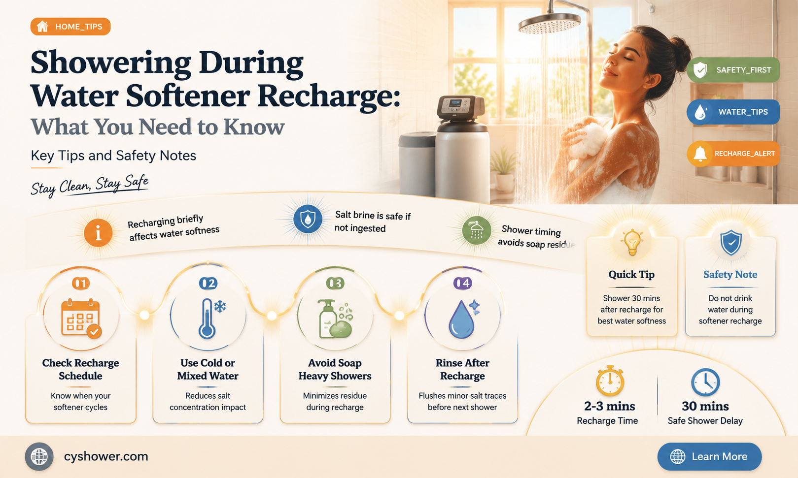 can i shower during recharge softener
