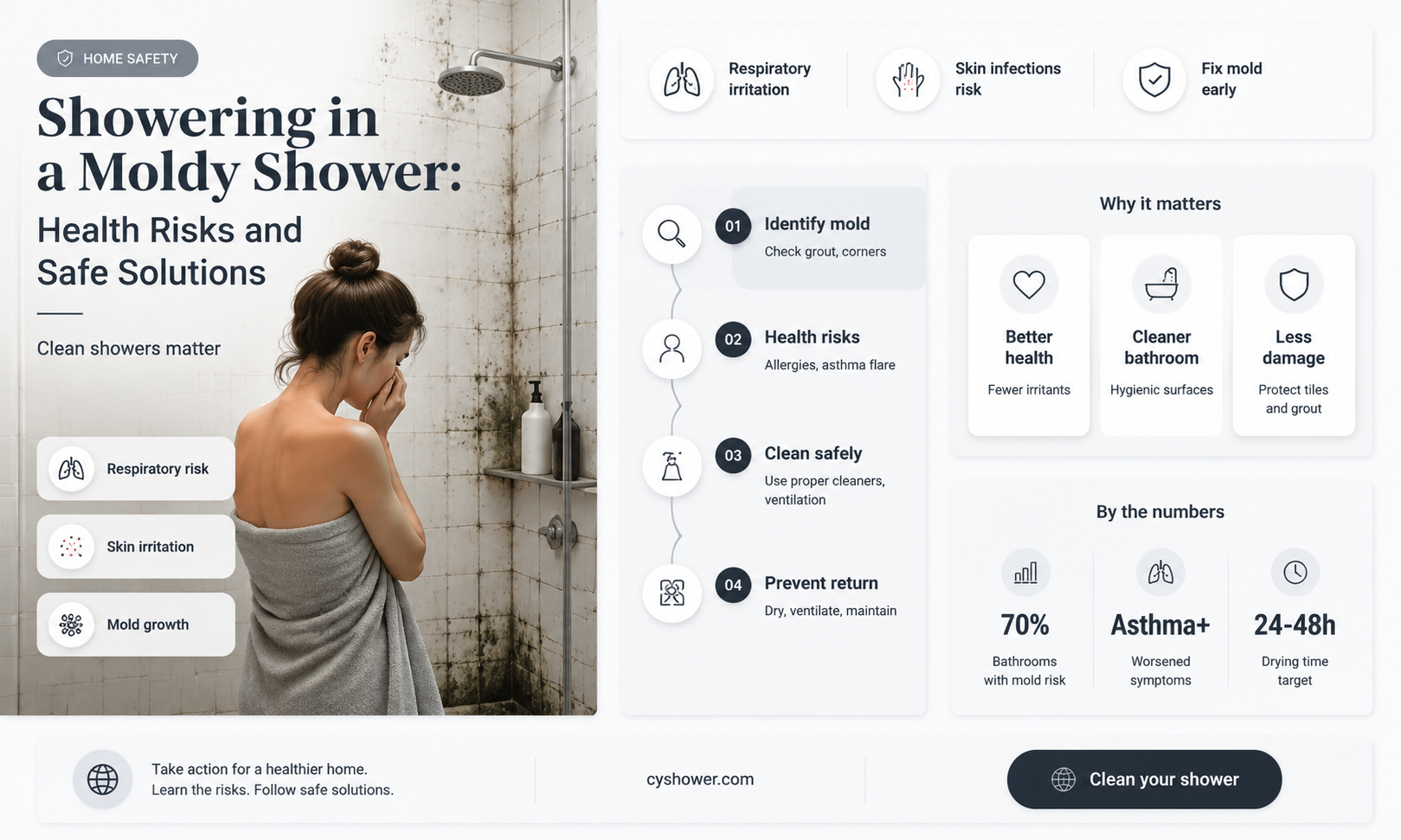 can i shower in a moldy shower
