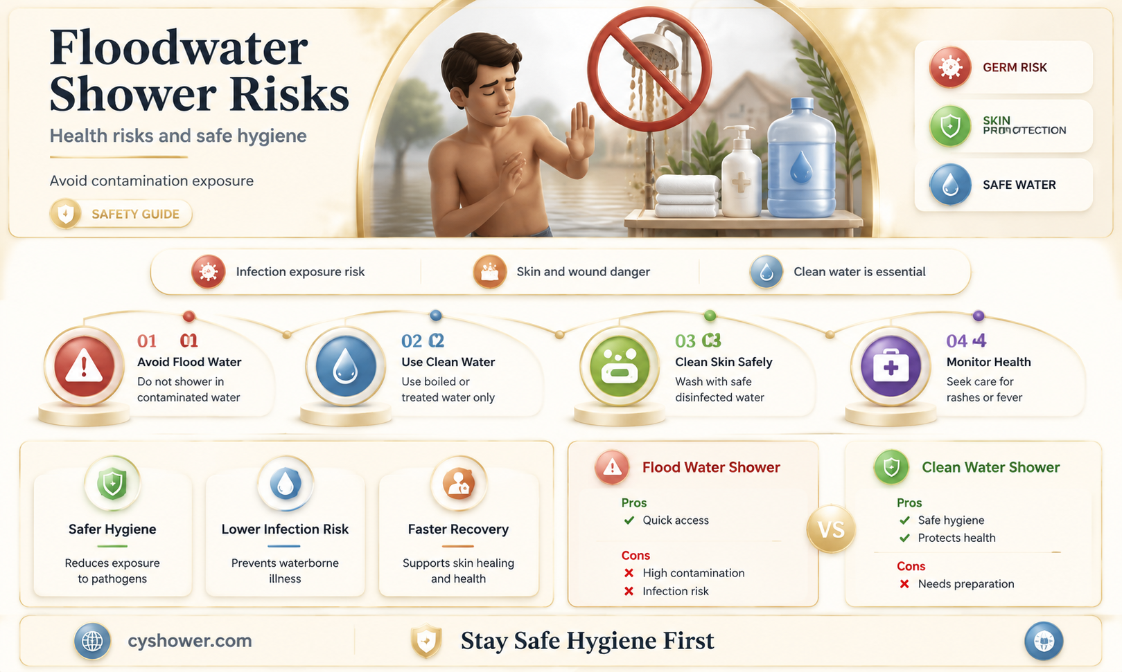 can i shower in flood contaminated water