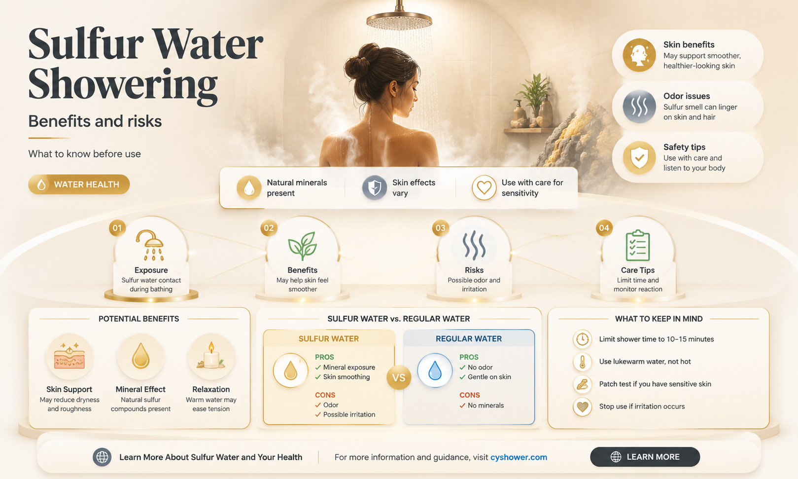 can i shower in sulfur water