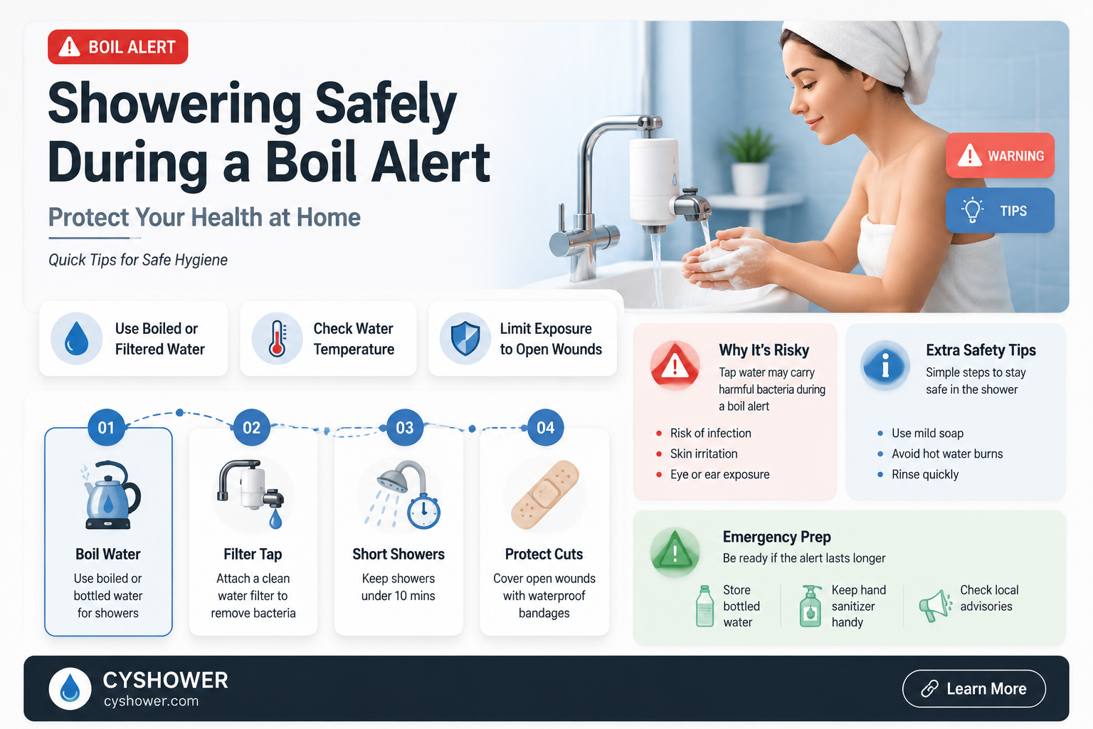 can i get a shower in a boil alert