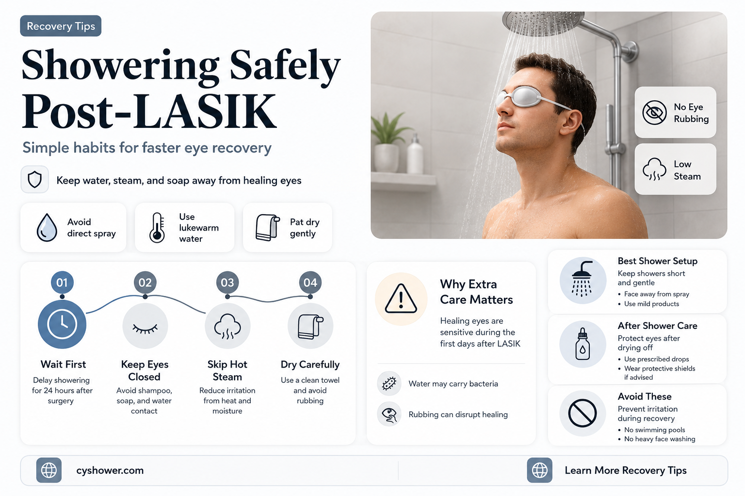 can i shower after lasik eye surgery