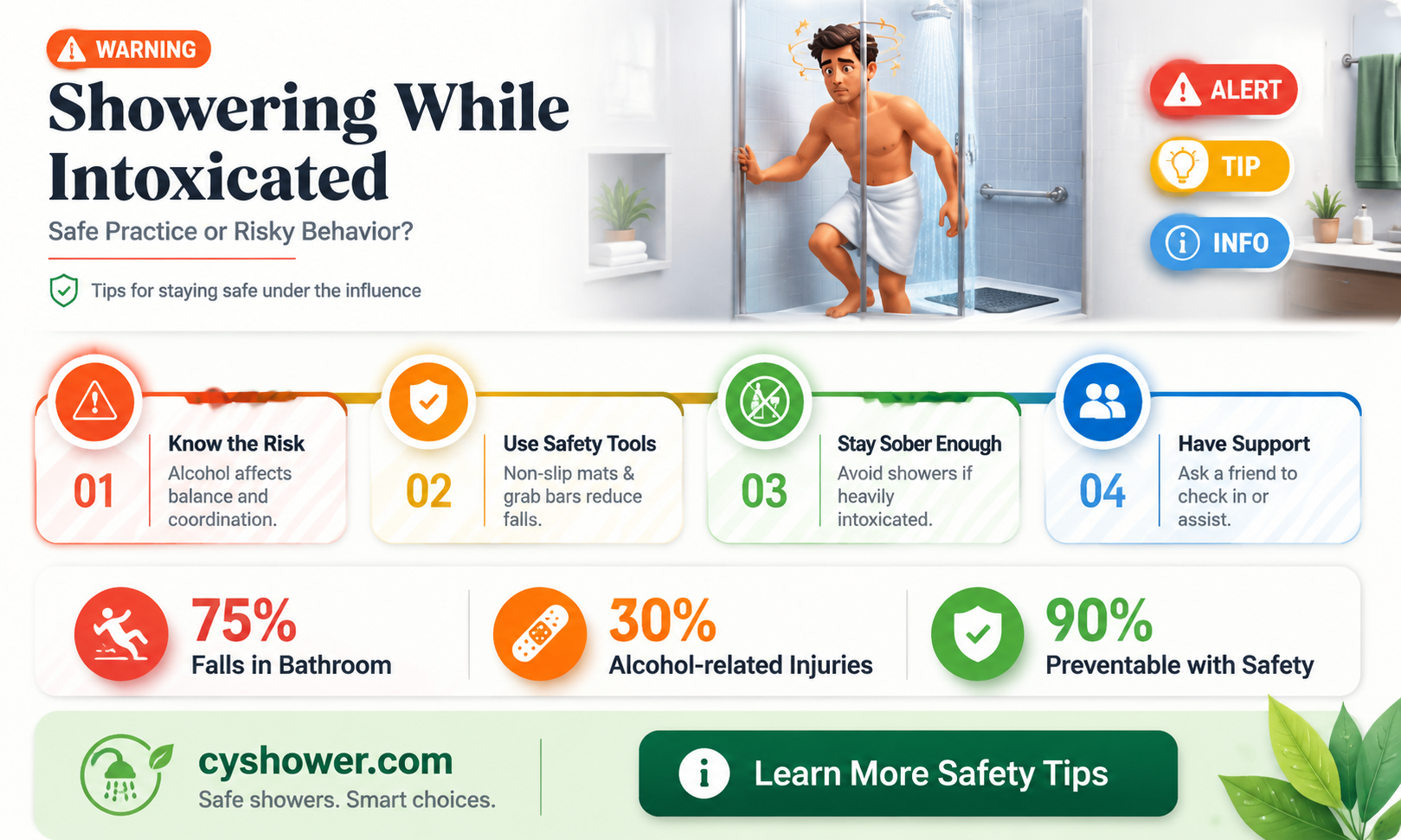 can drunk people take a shower