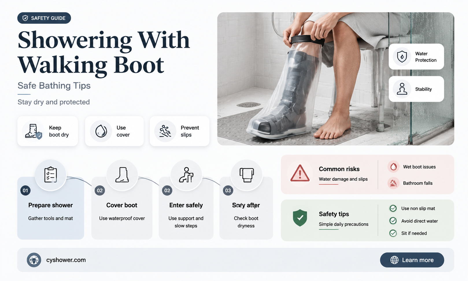 can i shower in a walking boot