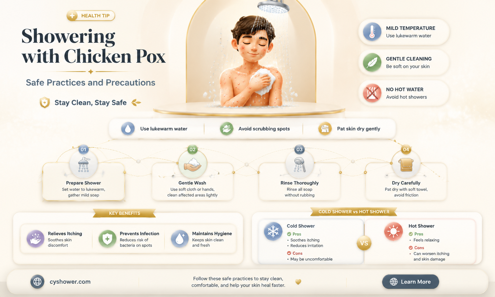 can i shower if i have chicken pox