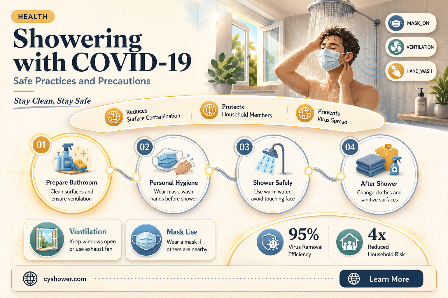 can i shower if i have covid 19