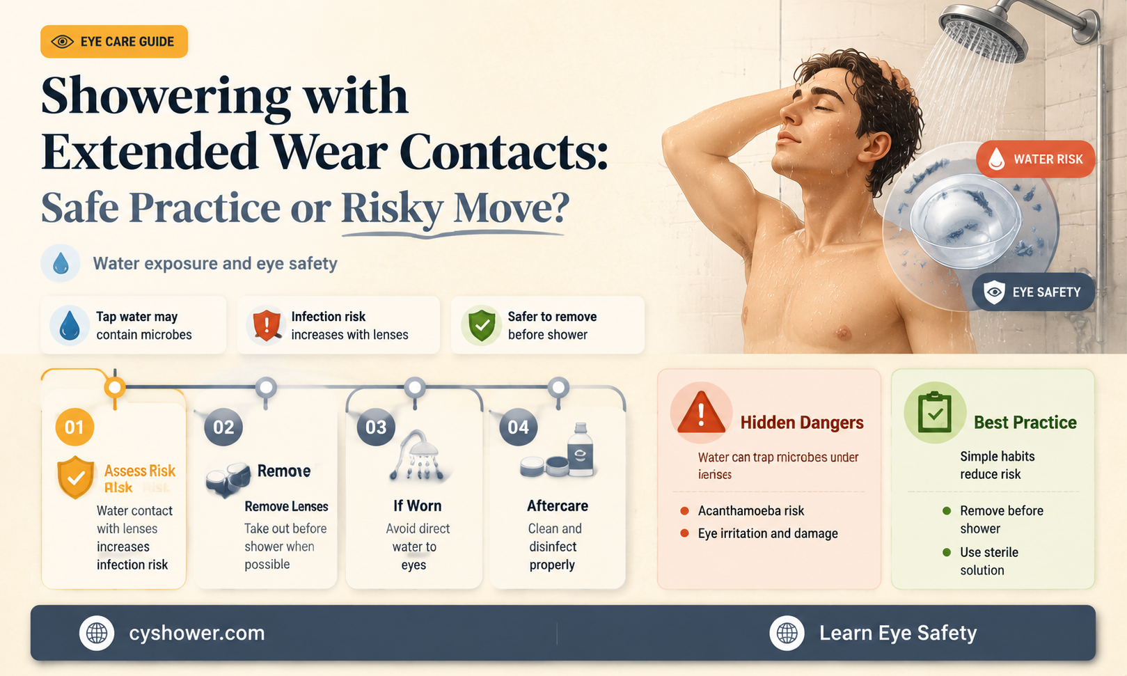 can i shower in extended wear contacts