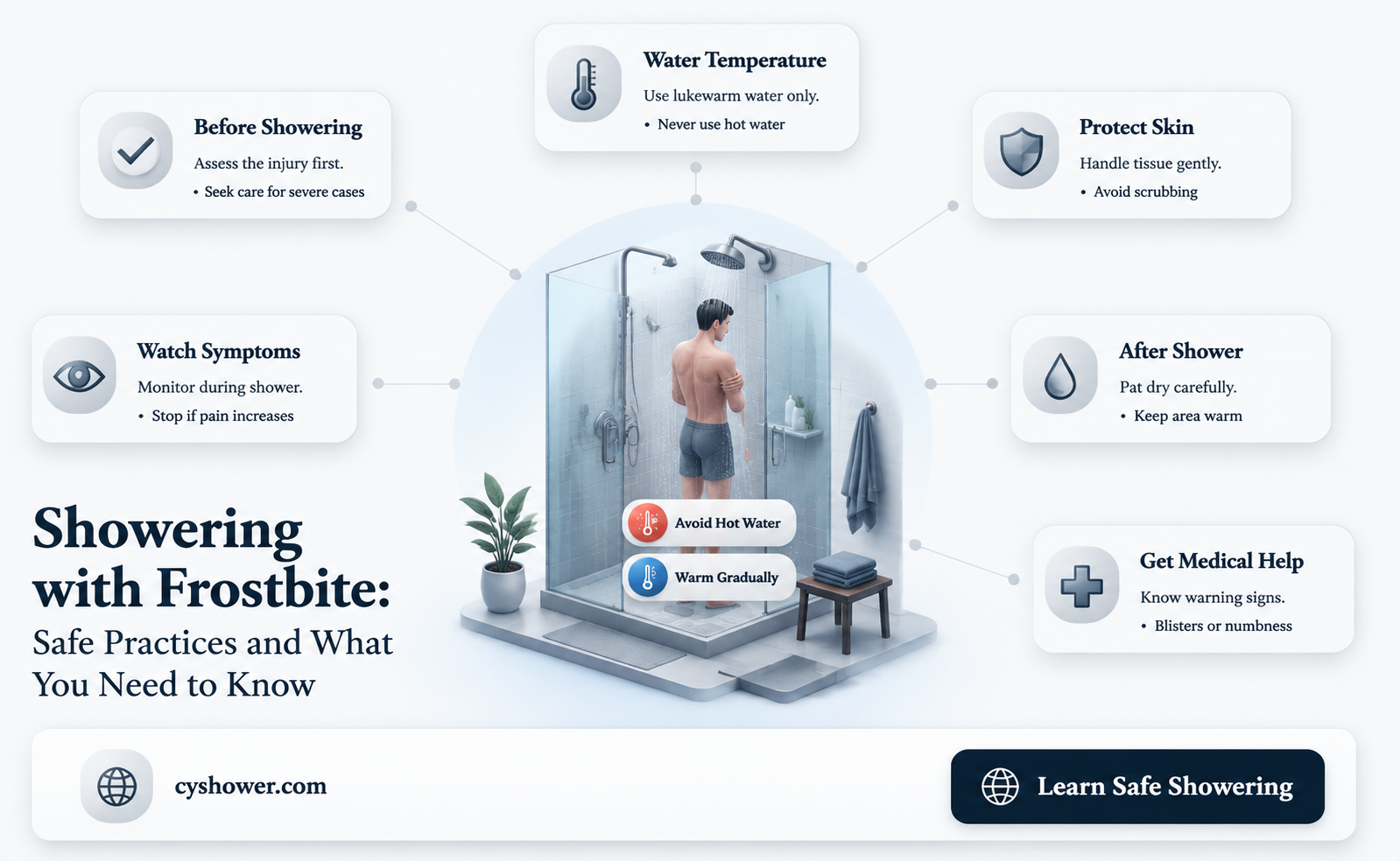 can i shower if i have frost bite