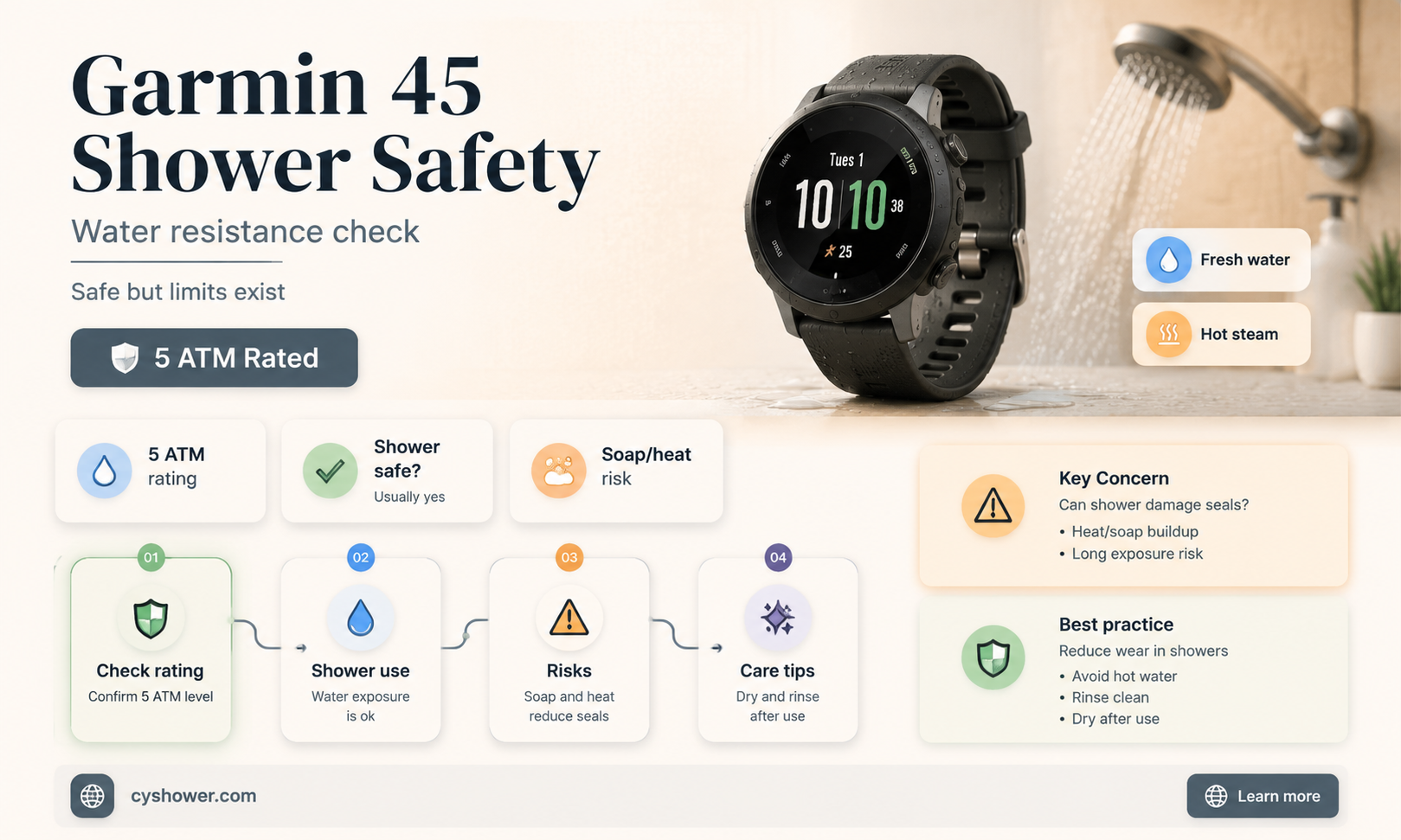 can i shower in the garmin 45