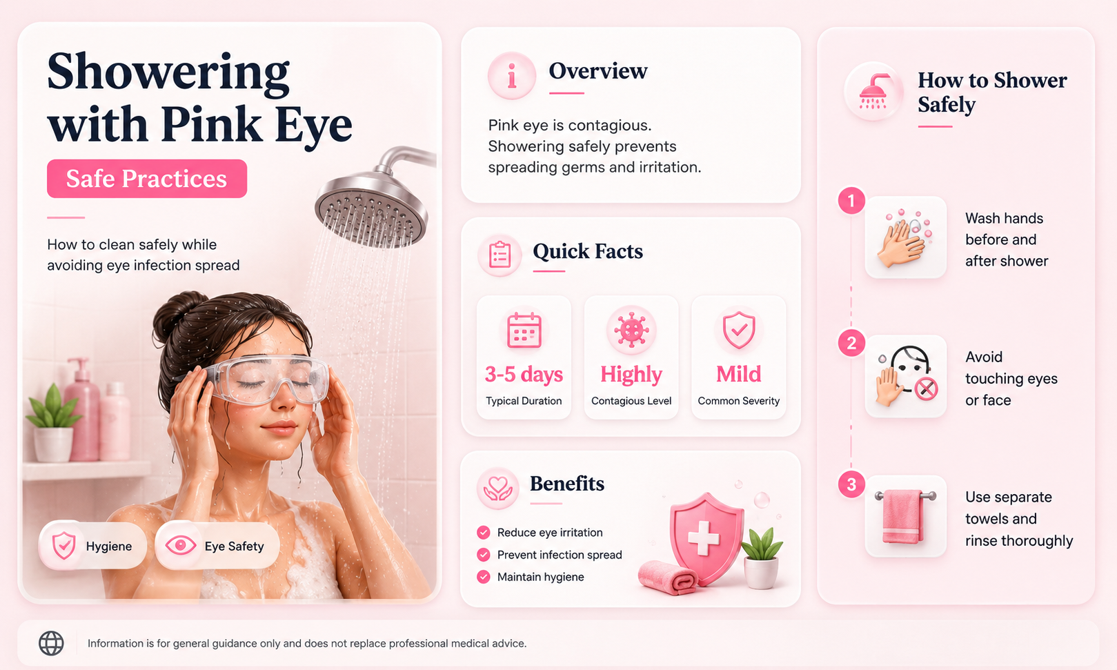 can i shower if i have pink eye