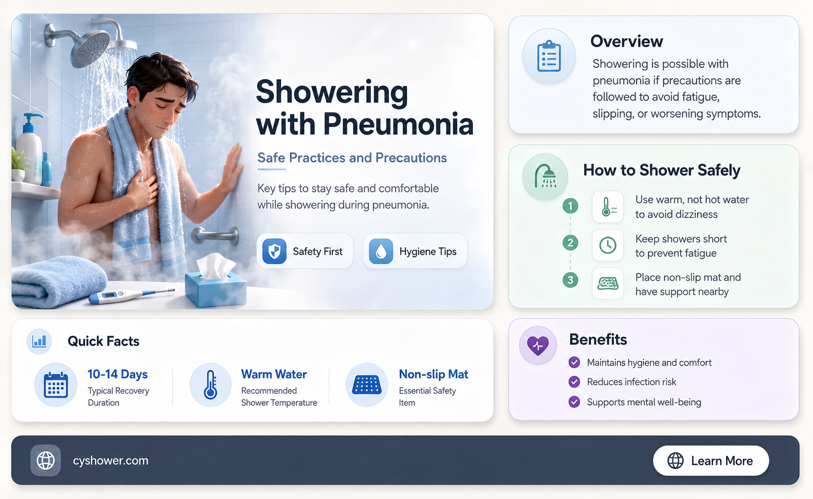 can i shower if i have pneumonia