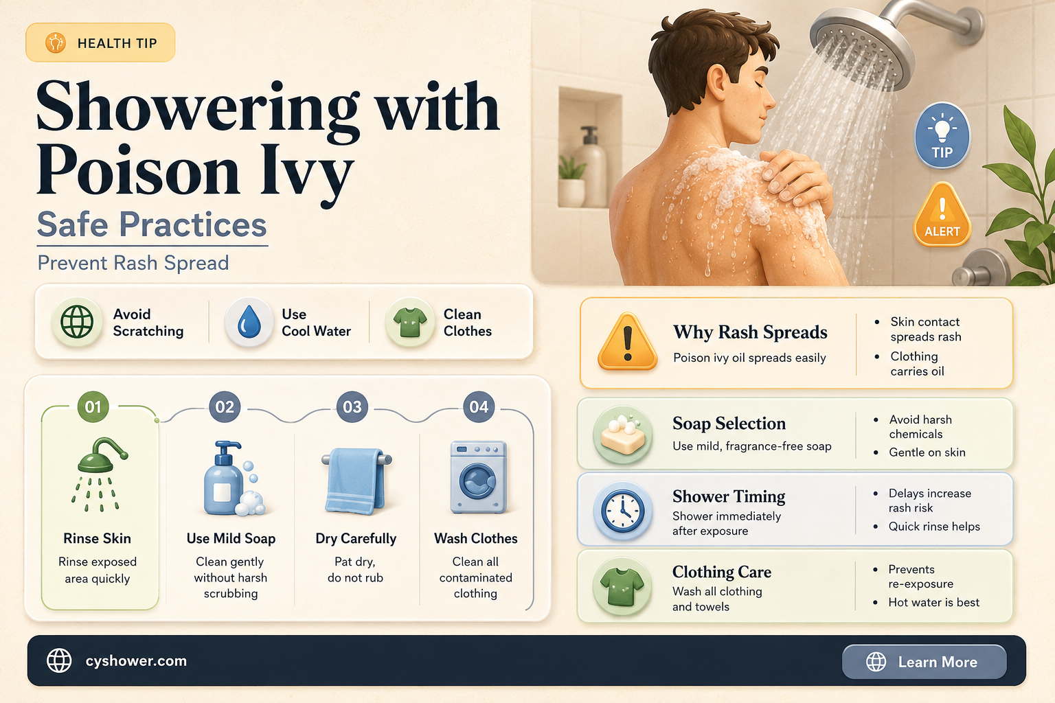 can i shower if i have poison ivy
