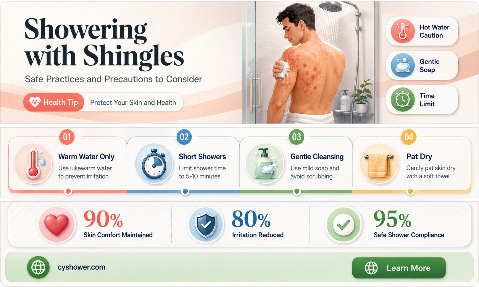 can i shower if i have shingles