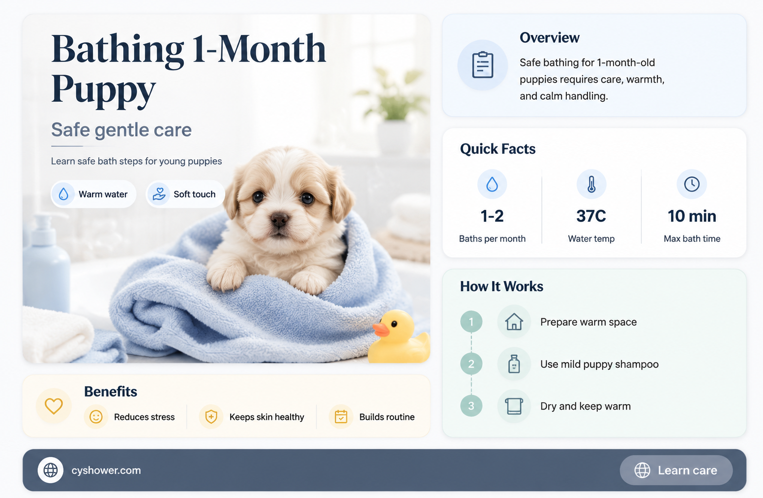 can i shower my 1 month old puppy