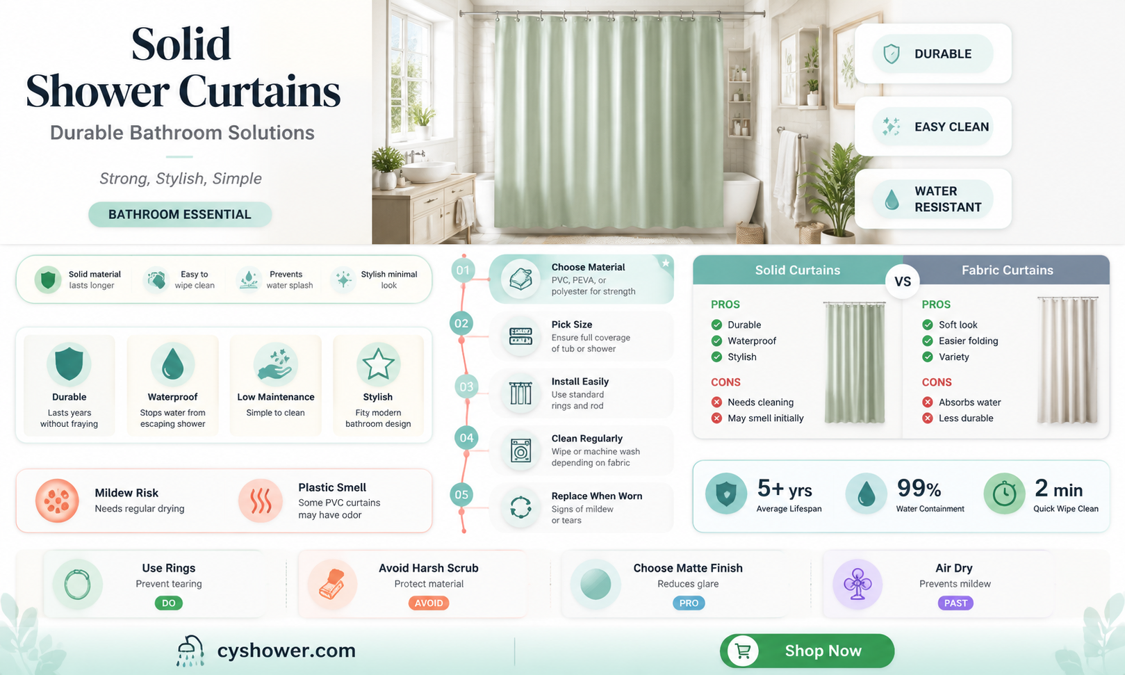 are ther solid shower curtains