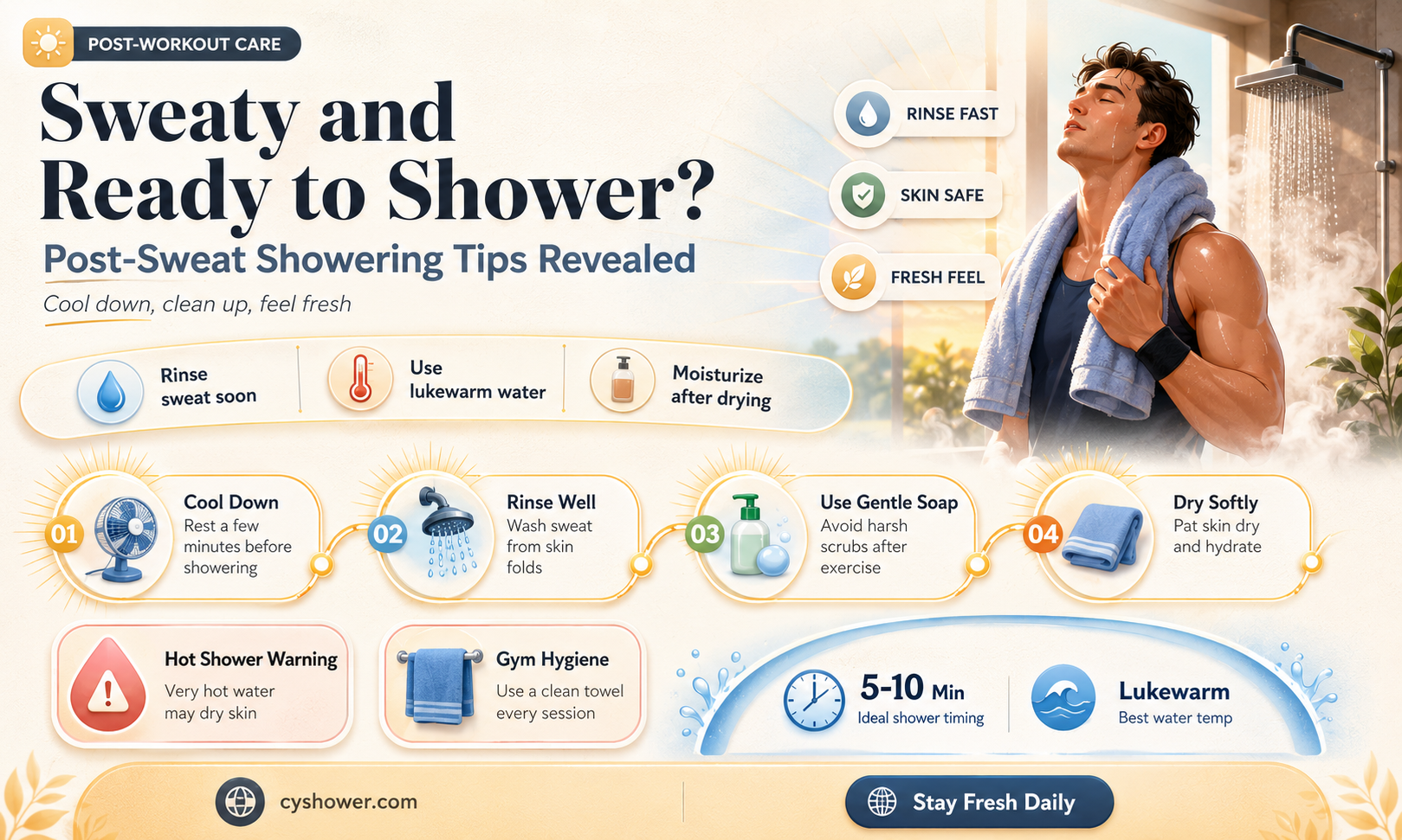 can i shower after sweating