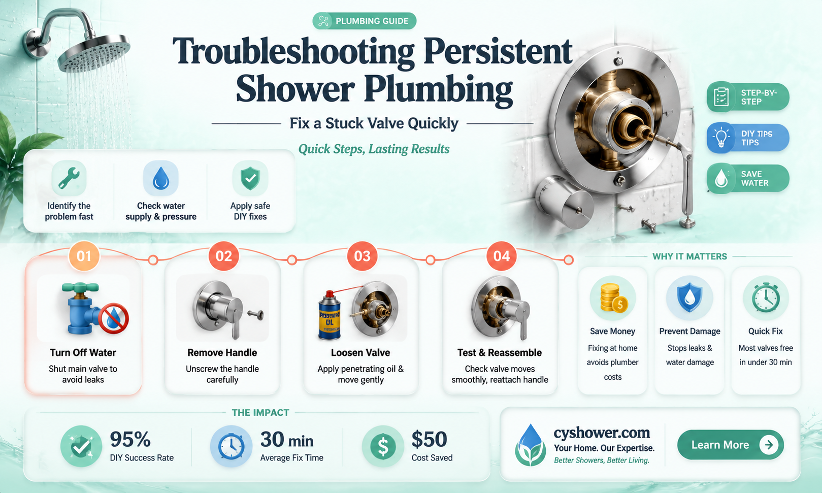 can get the shower to turn off plumbing issue
