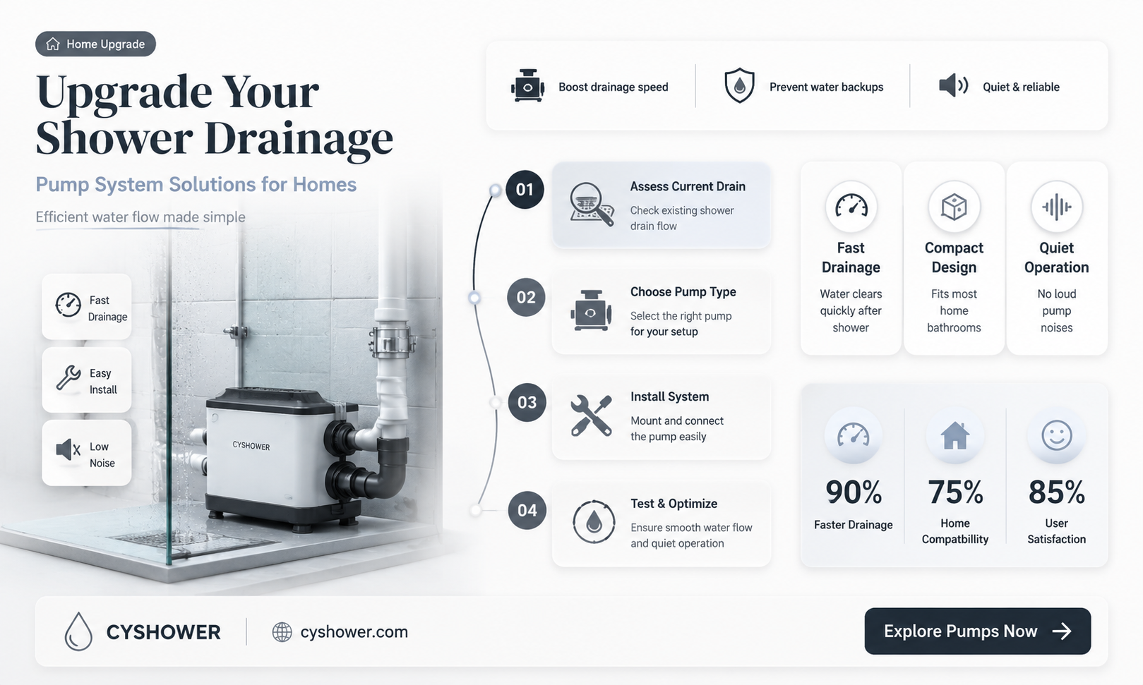 can i get a pump system for my shower drainage
