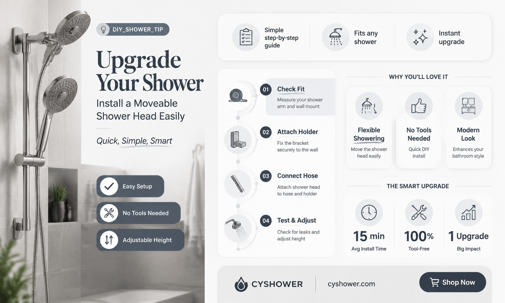 can i change shower head to a moveable one