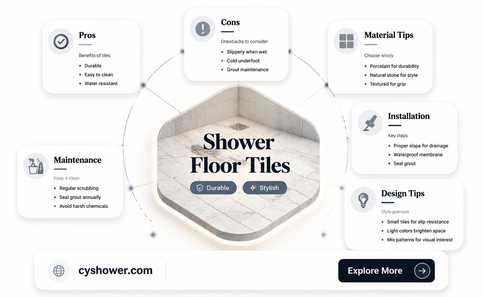 can a floor tile be used in a shower