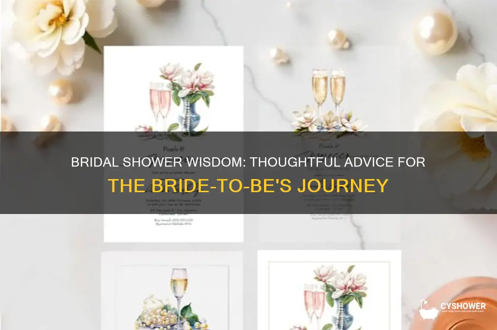 what advice to give at a bridal shower
