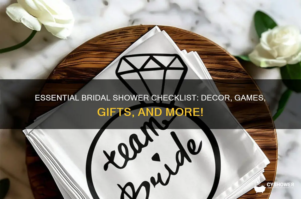 what all do you need for a bridal shower