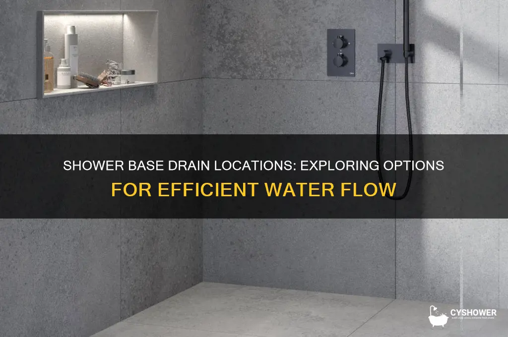 what are the different drain locations for a shower base