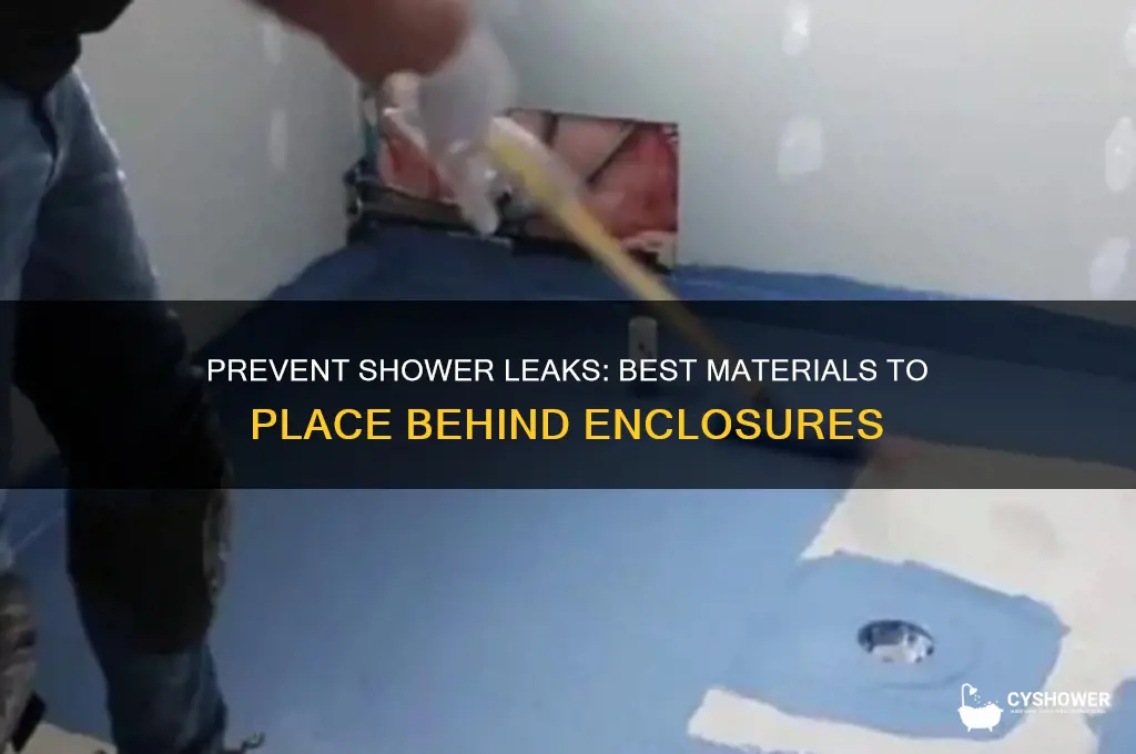 what can i put behind shower enclosure to stop leak