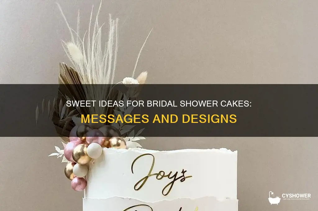 what can you write on a bridal shower cake