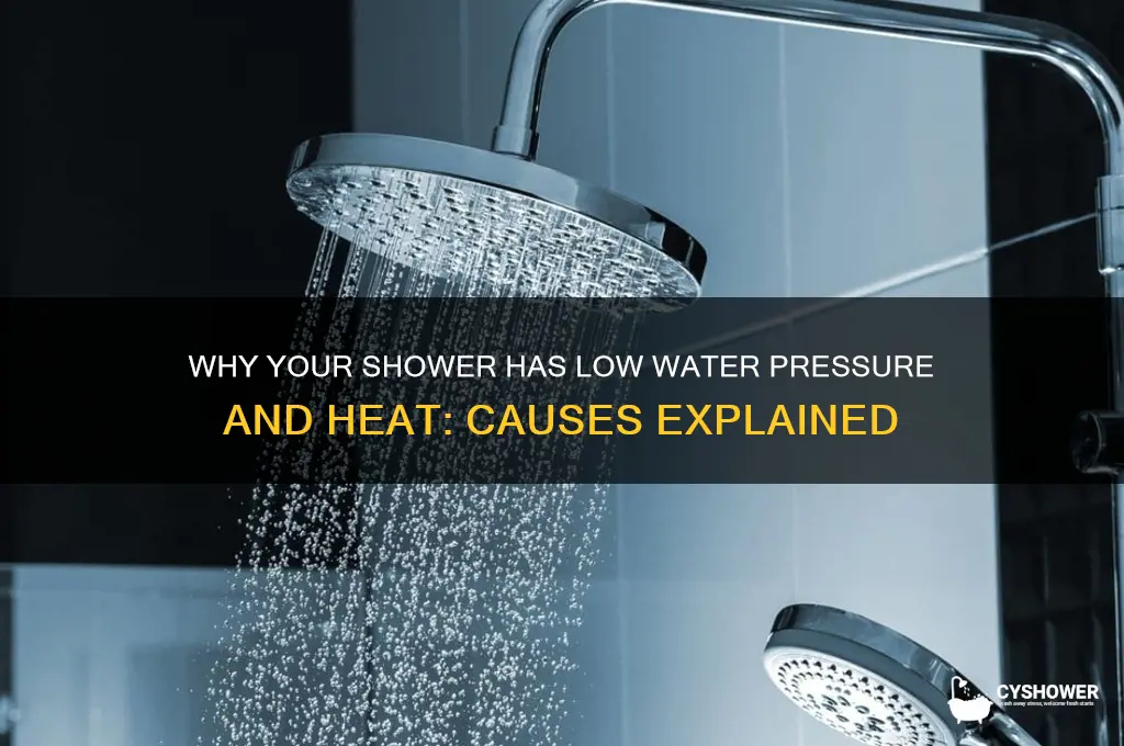 what cause low water pressure and low heat in shower