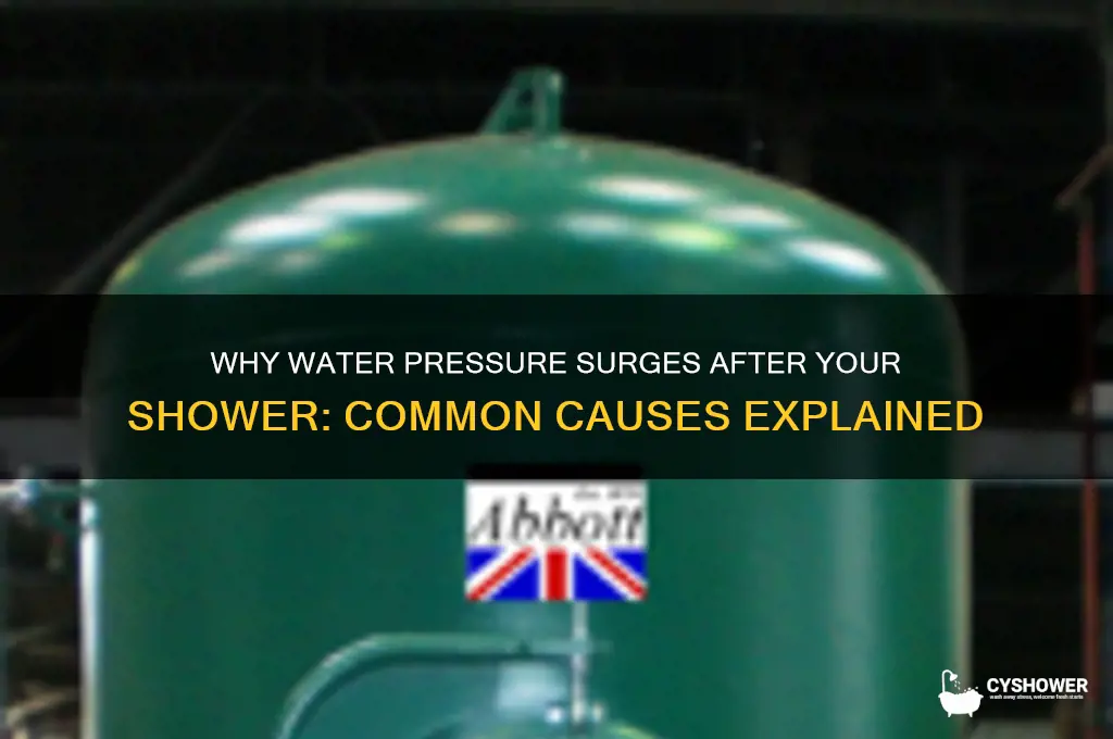 what causes increased water pressure after shower