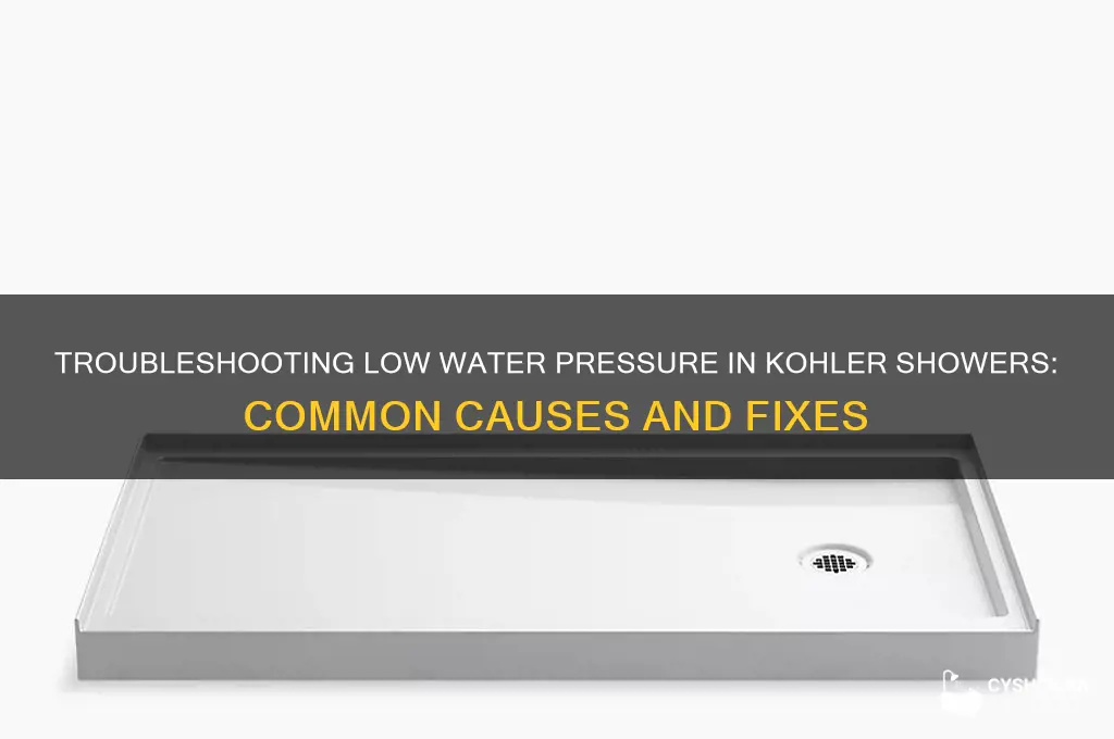 what causes no water pressure kohler shower