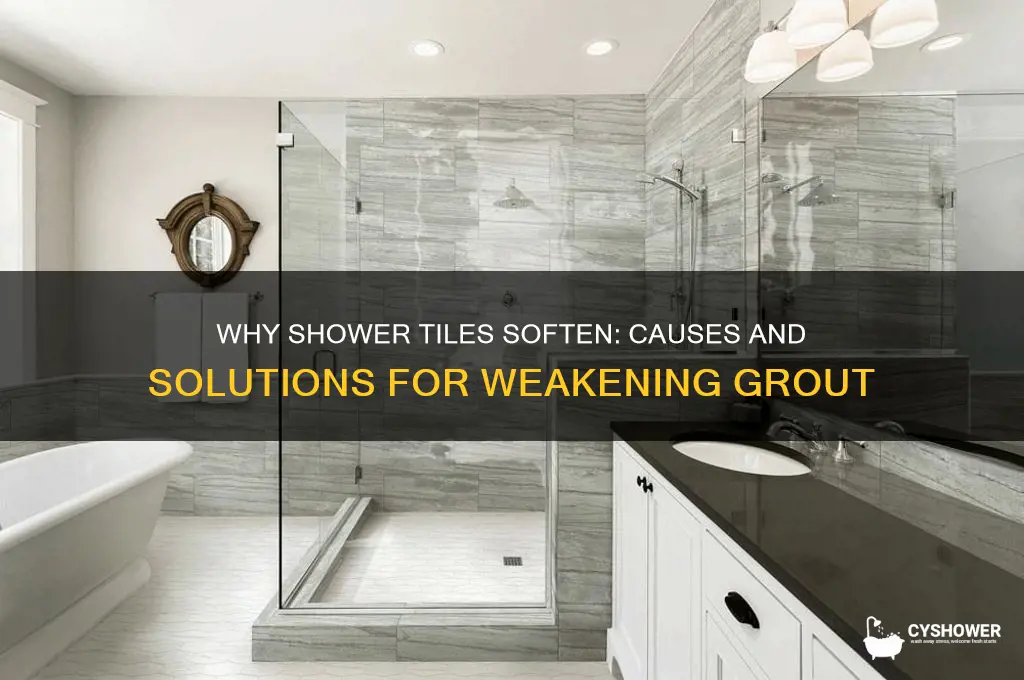what causes shower tiles to soften when pushed