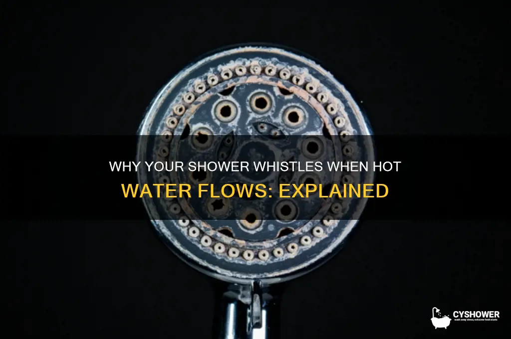 what causes whistling in shower when hot water is on