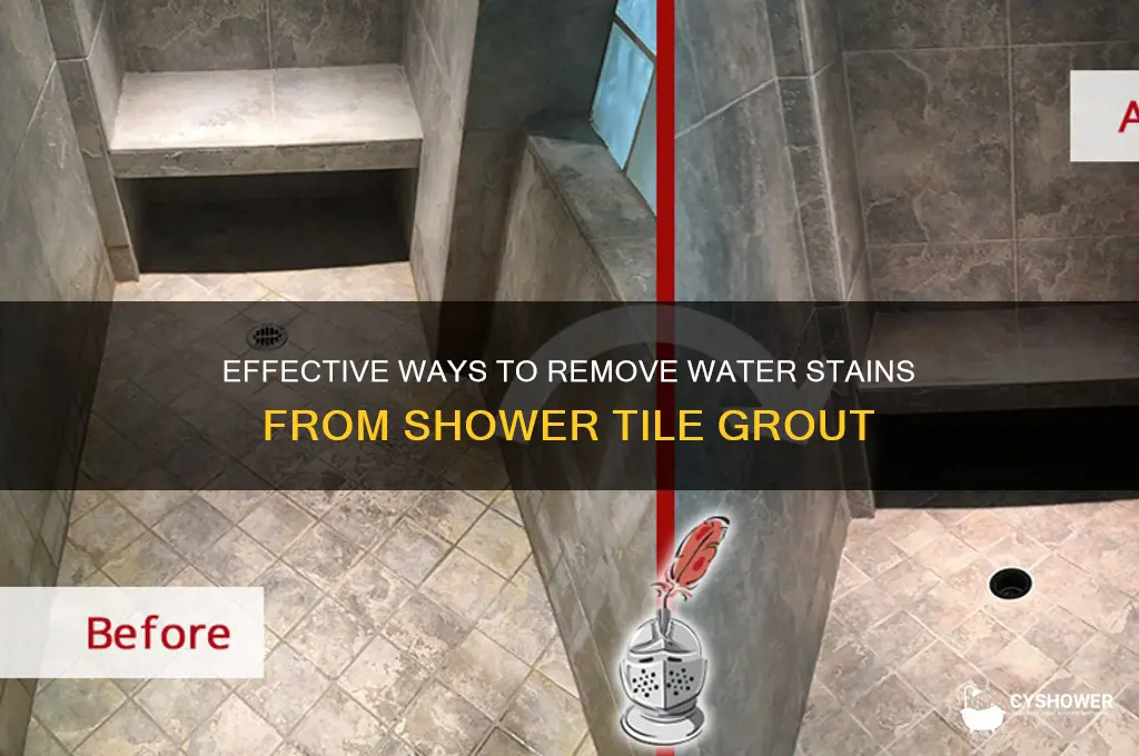 what cleans water stain off grout in tile shower