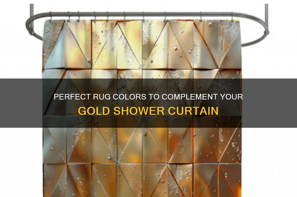 what color rug to put with gold shower curtain