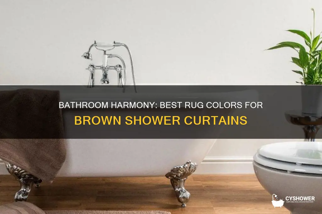 what color rugs for bathroom with brown shower curtain