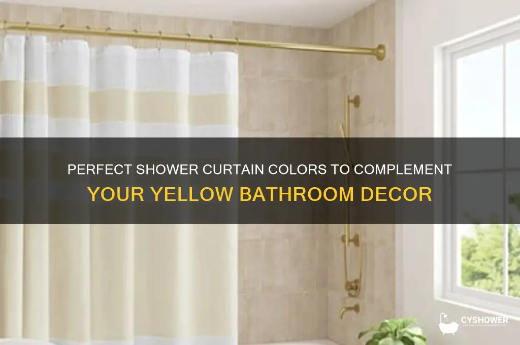 what color shower curtain for yellow bathroom