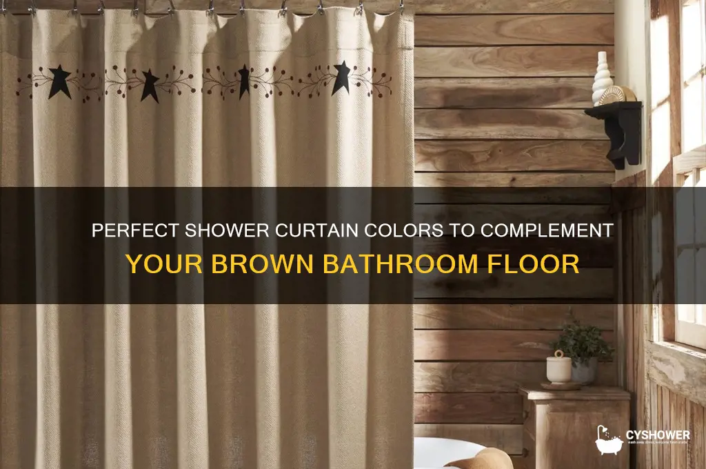 what color shower curtain goes with a brown floor