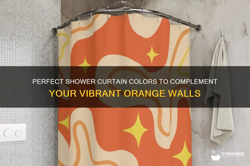 what color shower curtain goes with orange walls