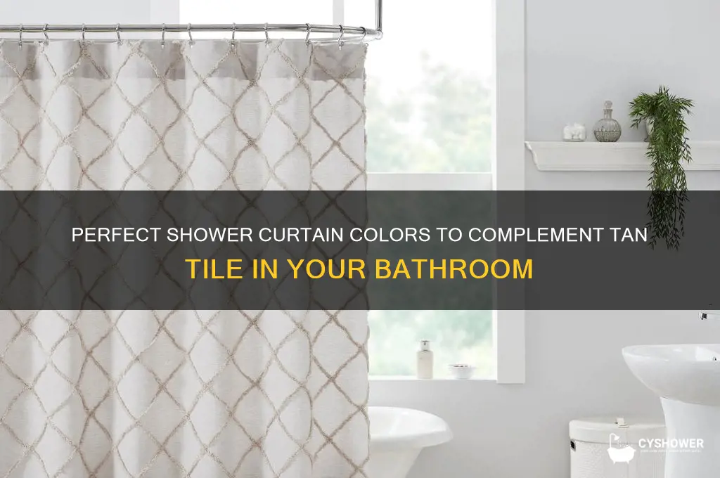 what color shower curtain goes with tan tile