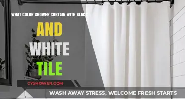 Perfect Shower Curtain Colors to Complement Black and White Tile