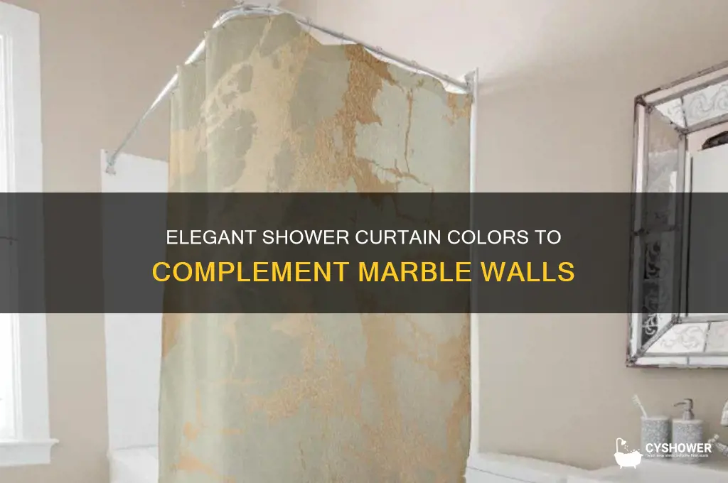 what color shower curtain with marble shower walls