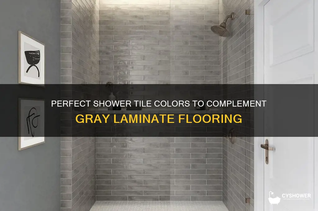 what color shower tiles match with gray laminate floors