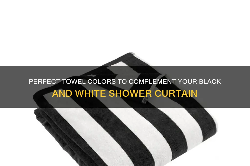 what color towels for black and white shower curtain