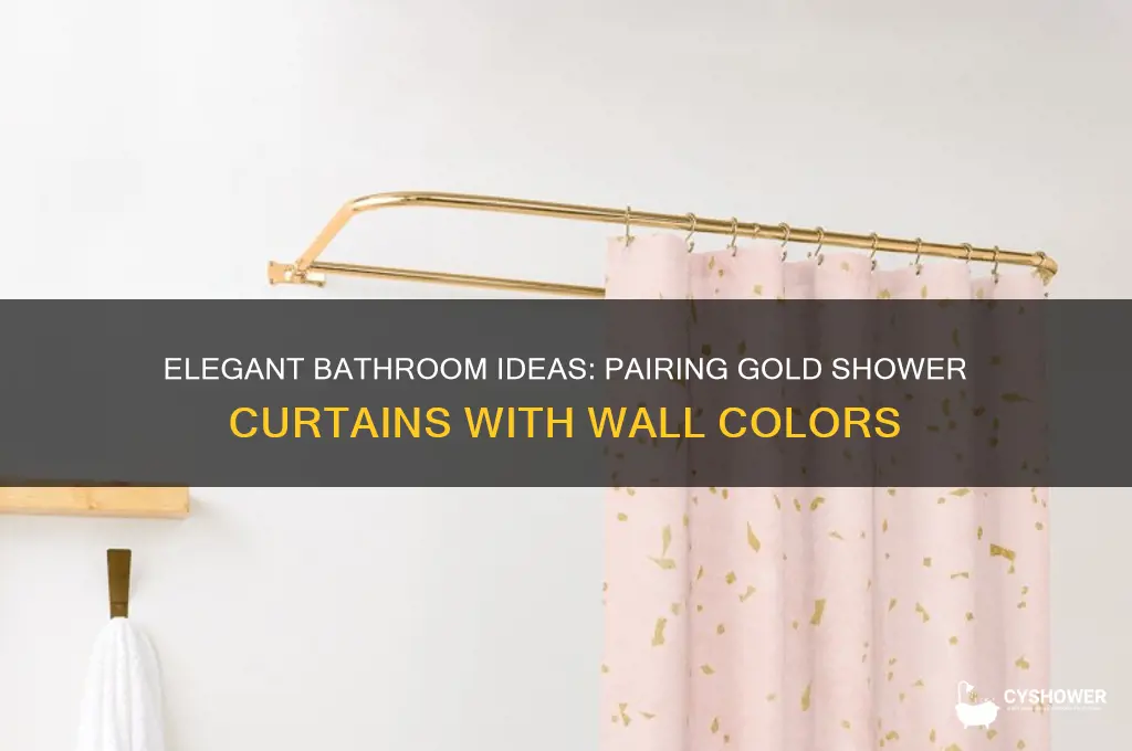 what color wall with gold shower curtain