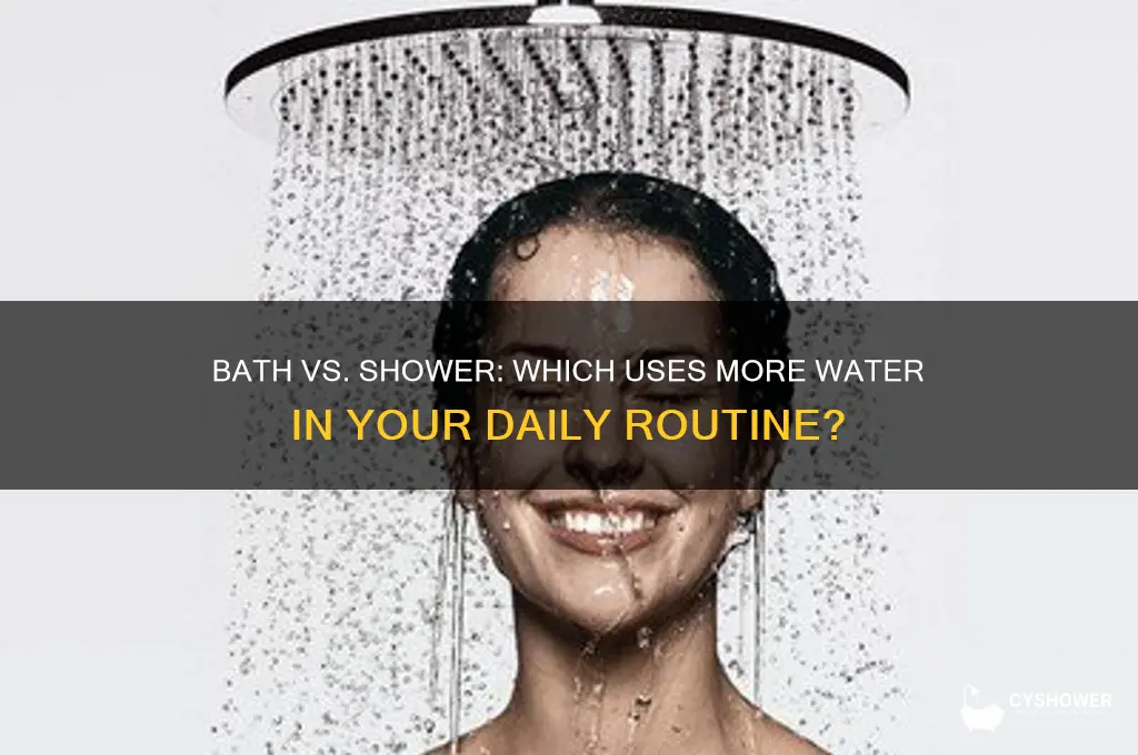 what consumes more water bath or shower