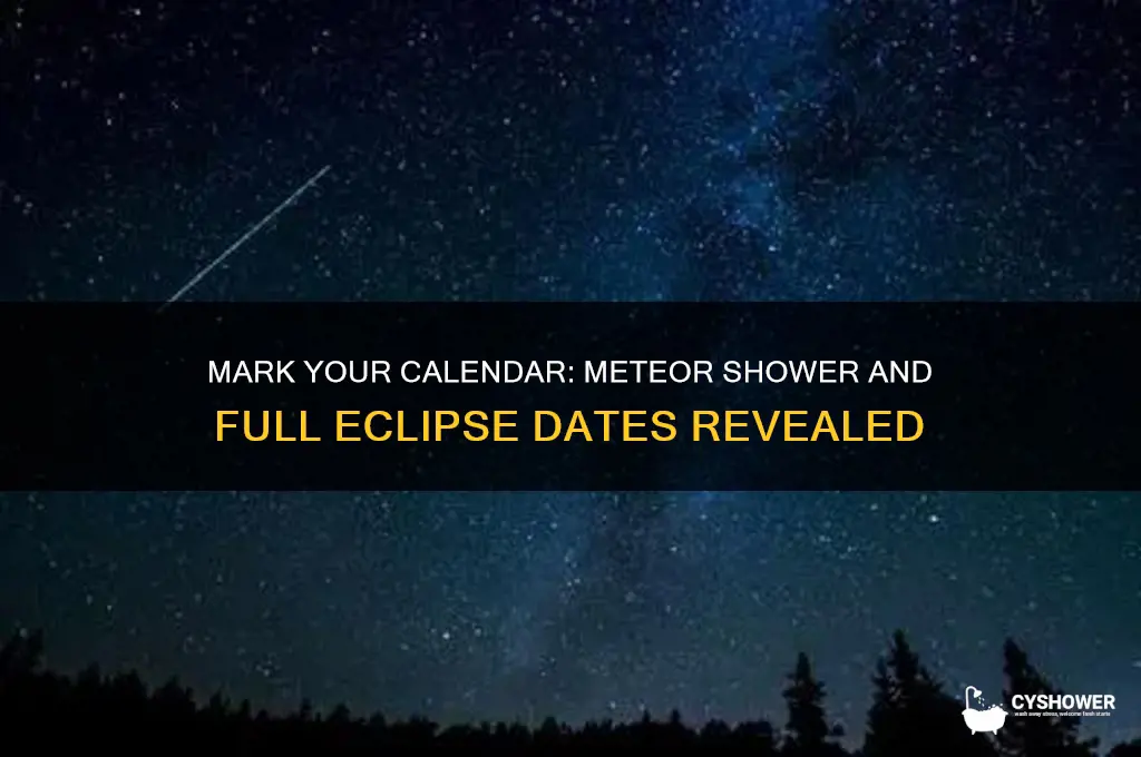what date is the meteor shower and full eclips