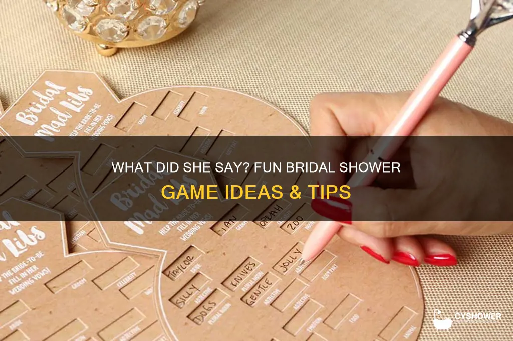 what did she say bridal shower game